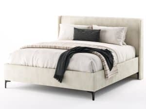 מיטה זוגית מעוצבת דגם MIAMI מרופדת בבד איכותי רחיץ ודוחה כתמים