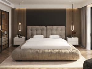 מיטה יוקרתית דגם KHLOE PREMIUM סדרת פרימיום. מיטה מרופדת יוקרתית בעיצוב קפיטונג’ פופי מרשים עם אפשרות לרכישת ארגז מצעים גדול.