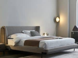 מיטה זוגית מעוצבת דגם ANJI בשני צבעים לבחירה אפור או לבן